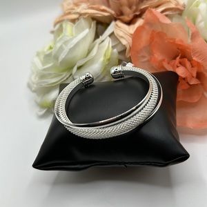 Mesh & Silver Cuff Bangle Bracelet NEW!